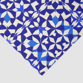 Navy-Blau geometrisches Blumenmuster Seidenpapier (Ausschnitt)