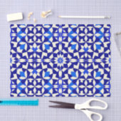 Navy-Blau geometrisches Blumenmuster Seidenpapier (Handwerk)