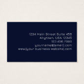Navy Blau Gold Abstrakt Monogramm Visitenkarte (Rückseite)