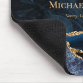 Navy Blau Gold Achat Geschäft Professionell Mousepad (Ecke)
