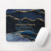 Navy Blau Gold Achat Geschäft Professionell Mousepad (Mit Mouse)