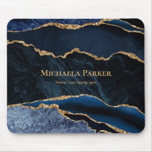 Navy Blau Gold Achat Geschäft Professionell Mousepad