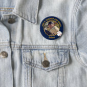 Navy Blau Gold Baseballspieler Foto High School Button (Beispiel)
