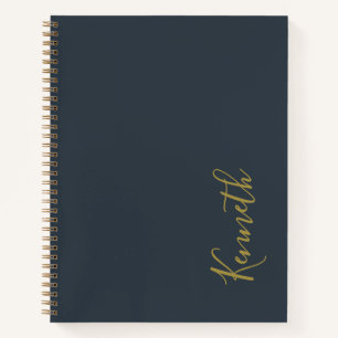 Navy Blau Gold Benutzername Skript Minimalistisch Notizblock