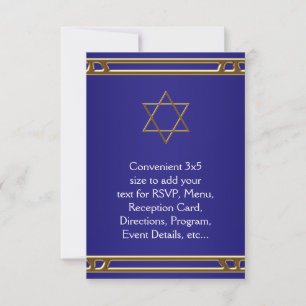 Navy Blau Gold Davidstern RSVP Allzweck Karte