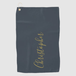 Navy Blau Gold Elegantes Benutzername Minimalistis Golfhandtuch