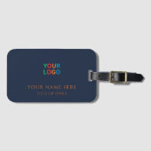 Navy Blau Gold Farbe Benutzerdefinierter Name & Lo Gepäckanhänger (Vorderseite (Horizontal))