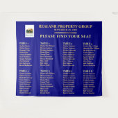Navy Blau Gold Firmen Sitzplan Logo Wandteppich (Vorderseite (Horizontal))