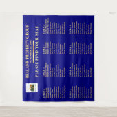 Navy Blau Gold Firmen Sitzplan Logo Wandteppich (Vorderseite)