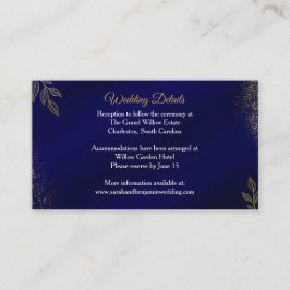 Navy Blau Gold Hochzeit Details Beilagekarte Begleitkarte