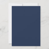 Navy Blau Gold Hochzeit Save the Date (Rückseite)