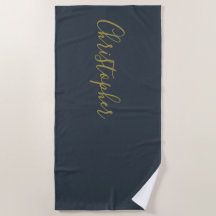 Navy Blau Gold Individuelle Schrift Name Minimalis