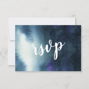 Navy Blau Gold mit Menüwahl Hochzeits-Antwortkarte RSVP Karte
