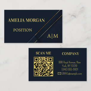 Navy Blau Gold Modern Professionell Visitenkarte