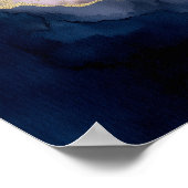 Navy Blau Gold Moderne Abstrakte Wandkunst Poster (Ecke)