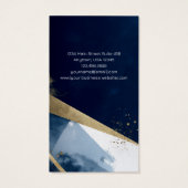 Navy Blau Gold Monogramm Moderne Visitenkarte (Rückseite)