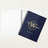 Navy Blau Gold Monogramm Name 2023 Planer (Anzeige)