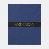 Navy Blau & Gold Name Nachname oder Unternehmen Fleecedecke (Vorderseite)