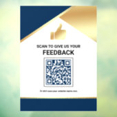 Navy Blau Gold QR-Code Kundenfeedback Bewertung Fensteraufkleber (Blatt 3)