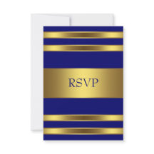 Navy Blau Gold RSVP
