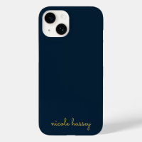 Navy Blau Gold Schrift | Stylisches Monogramm Mode