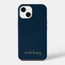 Navy Blau Gold Schrift | Stylisches Monogramm Mode