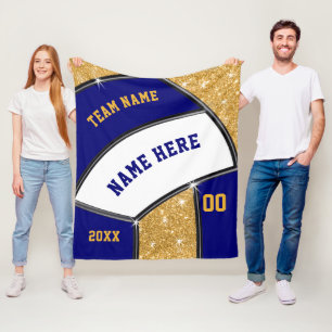 Navy Blau, Gold Senior Night Geschenke für Volley Fleecedecke
