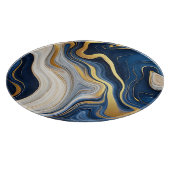 Navy Blau Goldene Marmorwirbel Schneidebrett (Ecke)