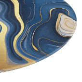 Navy Blau Goldene Marmorwirbel Schneidebrett (Ecke)