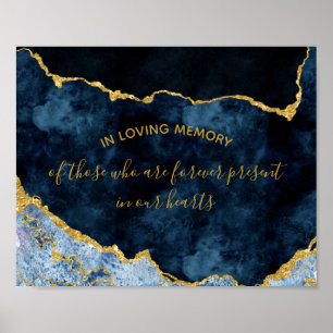 Navy Blau Goldfolie In Loving Memory Hochzeitsschi Poster
