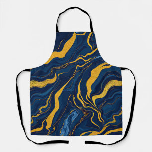 Navy Blau Goldmarmor abstrakt topografisch  Schürze