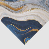 Navy Blau Goldmarmor Wirbel Seidenpapier (Ausschnitt)