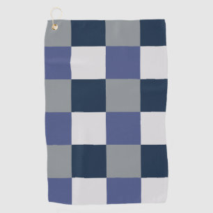 Navy Blau Grau Weiß Schachbrett Karomuster Golfhandtuch