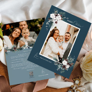 Navy Blau Greenery Vintage Weihnachten Zwei Foto