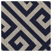 Navy Blau griechischer Schlüssel große Größe Stoff (Nahaufnahme)