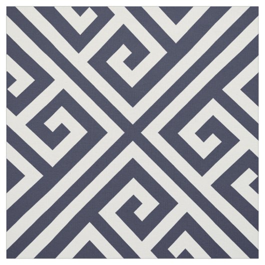 Navy Blau griechischer Schlüssel große Größe Stoff (Muster)