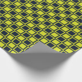 Navy Blau Grün Karomuster Geschenkpapier (Ecke)