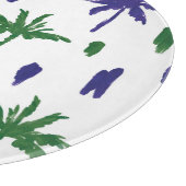 Navy Blau Grüne Palm Muster Schneidebrett (Ecke)