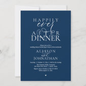 Navy Blau Happily Ever After Dinner Moderne Hochze Einladung (Vorderseite)