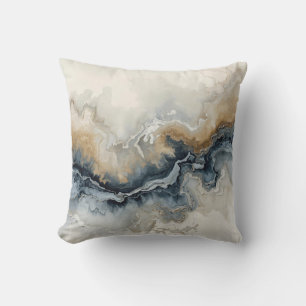 Navy Blau Hellblau Braun Grau Moderne Abstrakte 16 Kissen
