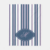 Navy Blau +Helllila +Weiße vertikale Streifen |  Fleecedecke (Vorderseite)