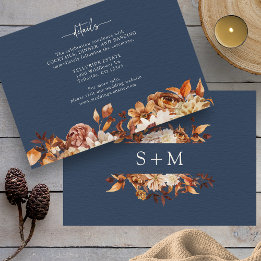 Navy Blau Herbst Details Begleitkarte