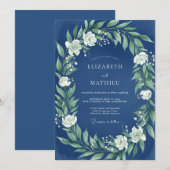 Navy-Blau Hochzeit im Winter Einladung (Vorne/Hinten)