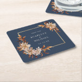 Navy Blau Hochzeit Papier Untersetzer (angewinkelt)