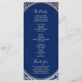 Navy-Blau-Hochzeit Programm (Rückseite)