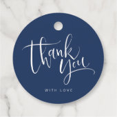 Navy Blau immer und für immer Script Hochzeit Geschenkanhänger (Rückseite)
