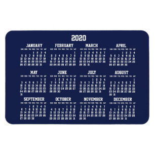 Navy Blau Kalender 2020 Große Flexible Magnete
