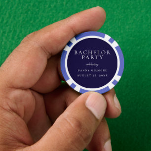 Navy Blau Klassische Herren Junggesellenabschied Pokerchips