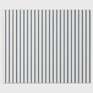 Navy Blau Klassischer Weihnachts-Ticking-Streifen Geschenkpapier