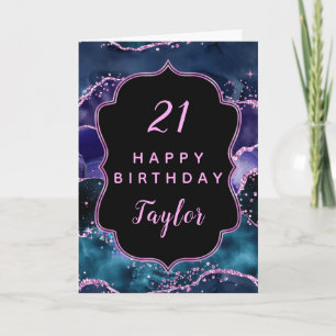 Navy Blau Lila Ozean Achat Alles Gute zum Geburtst Karte